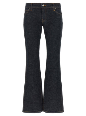 Khaite Blaue Baumwoll-Jeans mit ausgestelltem Bein