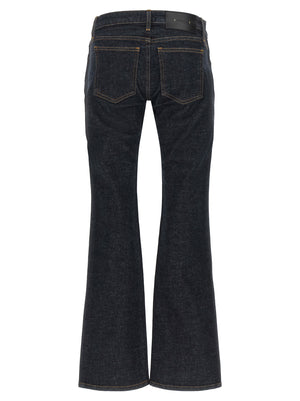 Khaite Blaue Baumwoll-Jeans mit ausgestelltem Bein