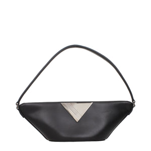 The Attico Schwarze Lederhandtasche