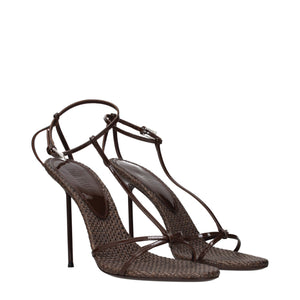 Paris Texas Braune Ledersandalen mit Stilettoabsatz