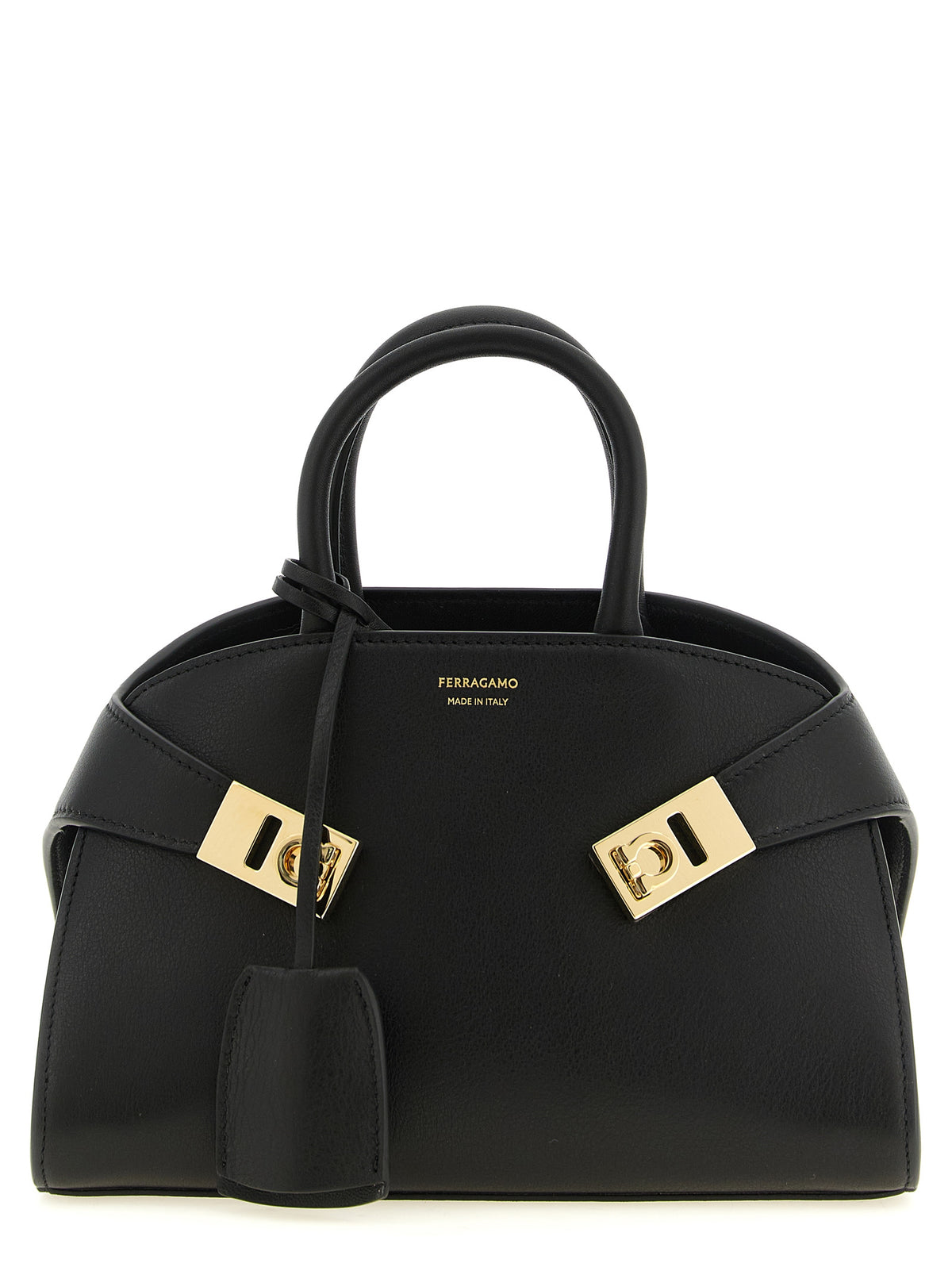 Ferragamo Schwarze Kalbsleder-Handtasche
