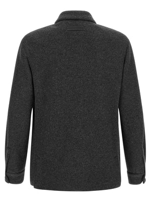 ZEGNA Graue Wollbluse