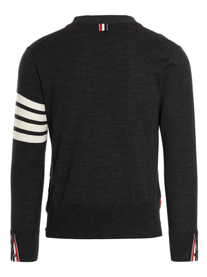 Thom Browne Grauer Cardigan aus Merinowolle