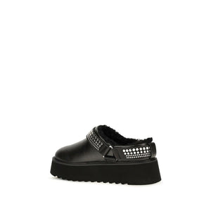 PINKO Schwarze Bos Taurus Kalbsleder Clogs