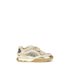 PINKO Chunky Sneaker aus silbernem Kalbsleder Bos Taurus