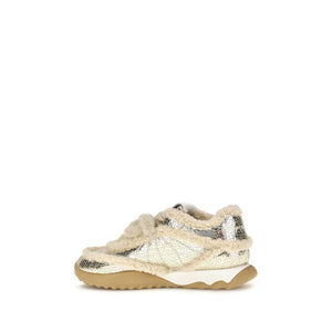 PINKO Chunky Sneaker aus silbernem Kalbsleder Bos Taurus