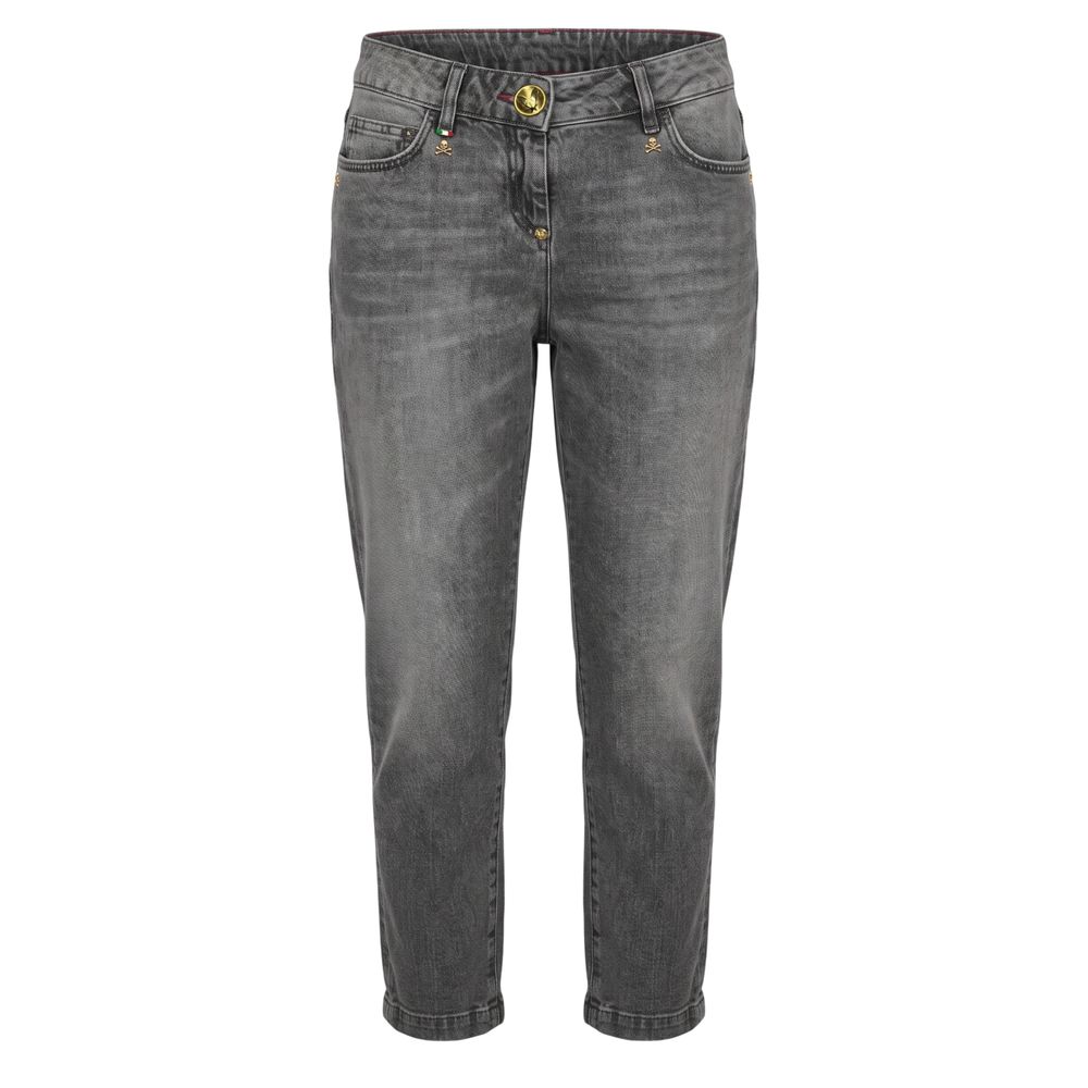 Philipp Plein Graue Baumwoll-Jeans für Damen