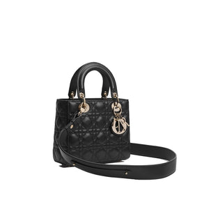 Dior Schwarze Lammleder-Schultertasche