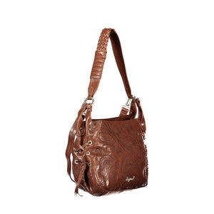 Desigual Braune Damenhandtasche aus Polyurethan