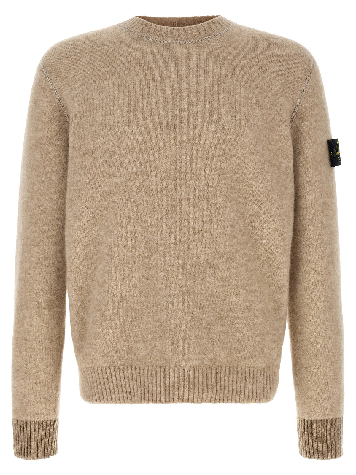 Stone Island Beige Wollstrickjacke