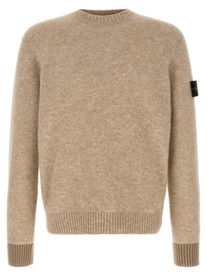 Stone Island Beige Wollstrickjacke