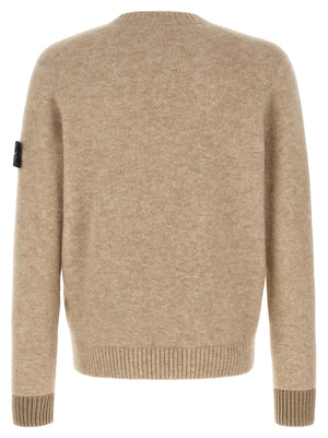 Stone Island Beige Wollstrickjacke