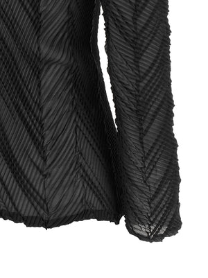Issey Miyake Schwarzer Cardigan aus Polyester