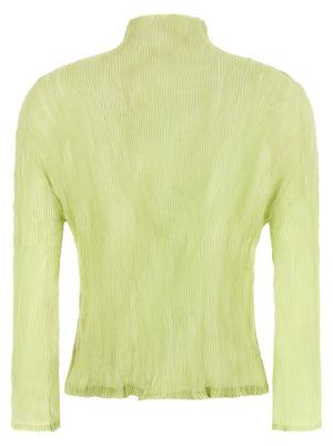 Issey Miyake Zweifarbige Polyester-Strickjacke