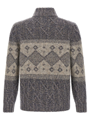 Brunello Cucinelli Grauer Cardigan aus reiner Schurwolle
