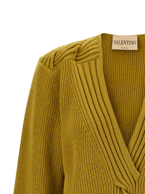 Valentino Garavani Mehrfarbige Strickjacke aus reiner Schurwolle
