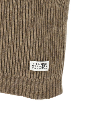 MM6 Maison Margiela Ärmelloser Pullover aus beigem Wollgemisch