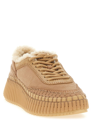 Chloé Beige Lammleder Chunky Sneaker