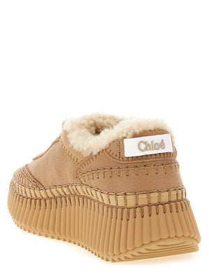 Chloé Beige Lammleder Chunky Sneaker