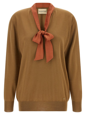 Valentino Garavani Brauner Kaschmir-Strickjacke