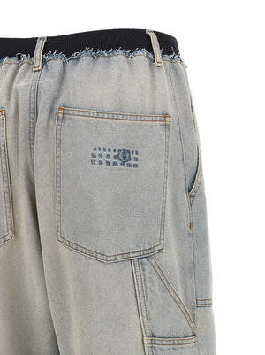 MM6 Maison Margiela Blaue Baumwolljeans im Relaxed Fit