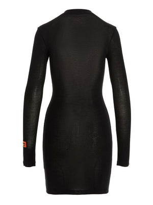 Heron Preston Schwarzes Polyester-Kurzkleid