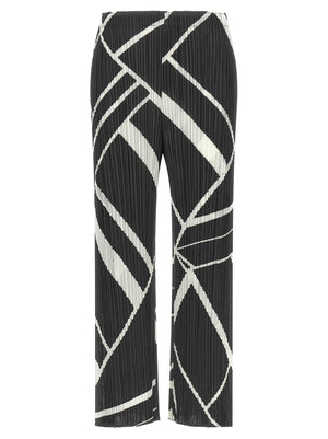 PLEATS PLEASE ISSEY MIYAKE Graue Freizeithose aus Polyester