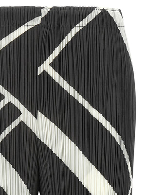 PLEATS PLEASE ISSEY MIYAKE Graue Freizeithose aus Polyester