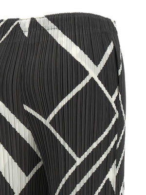 PLEATS PLEASE ISSEY MIYAKE Graue Freizeithose aus Polyester