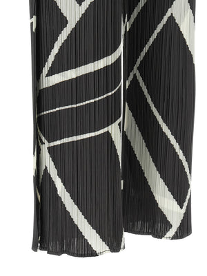 PLEATS PLEASE ISSEY MIYAKE Graue Freizeithose aus Polyester