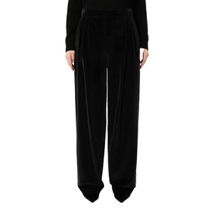 Max Mara Schwarze Baumwoll-Freizeithose