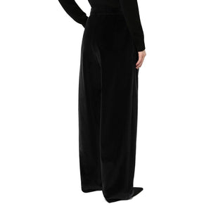 Max Mara Schwarze Baumwoll-Freizeithose