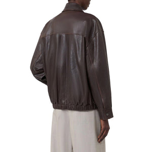 Max Mara Braune Lammlederjacke