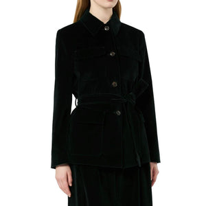 Max Mara Schwarze Baumwoll-Shell-Jacke