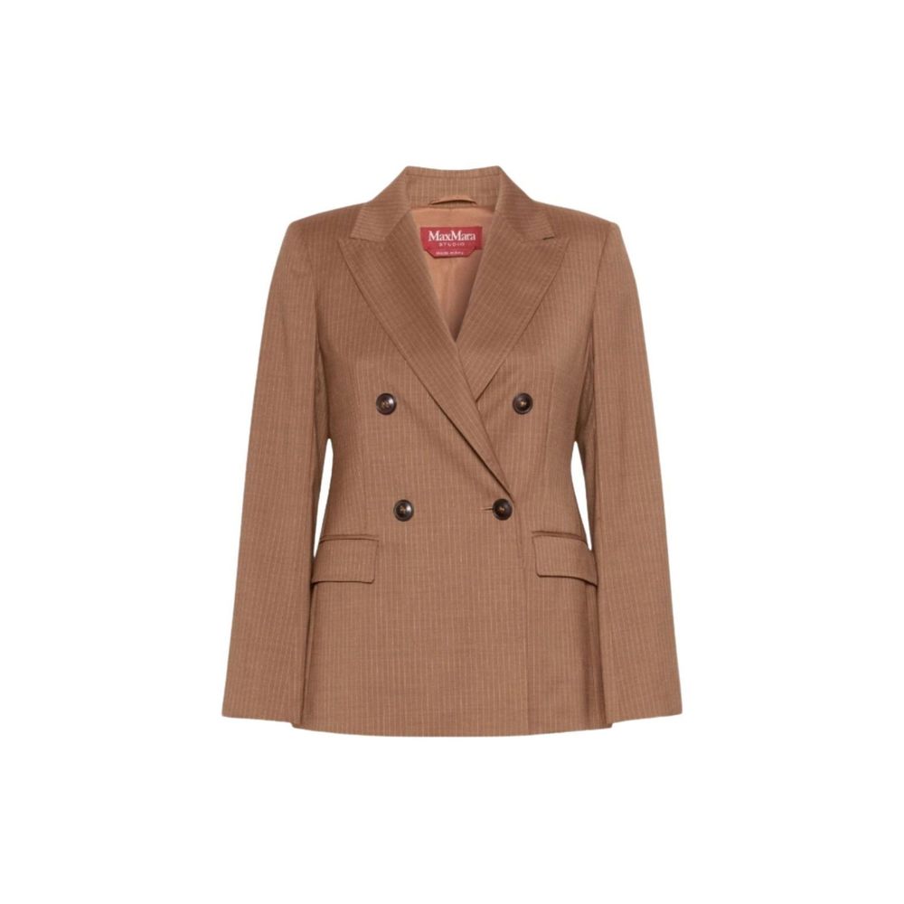 Max Mara Brauner Blazer aus reiner Schurwolle