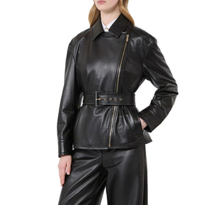 Max Mara Schwarze Lammlederjacke
