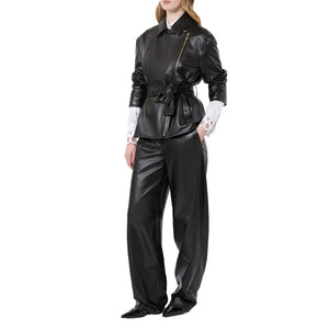 Max Mara Schwarze Lammlederjacke