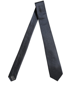 Dolce & Gabbana Herren Krawatte aus Seide in Blau mit geometrischem Muster, zum Binden
