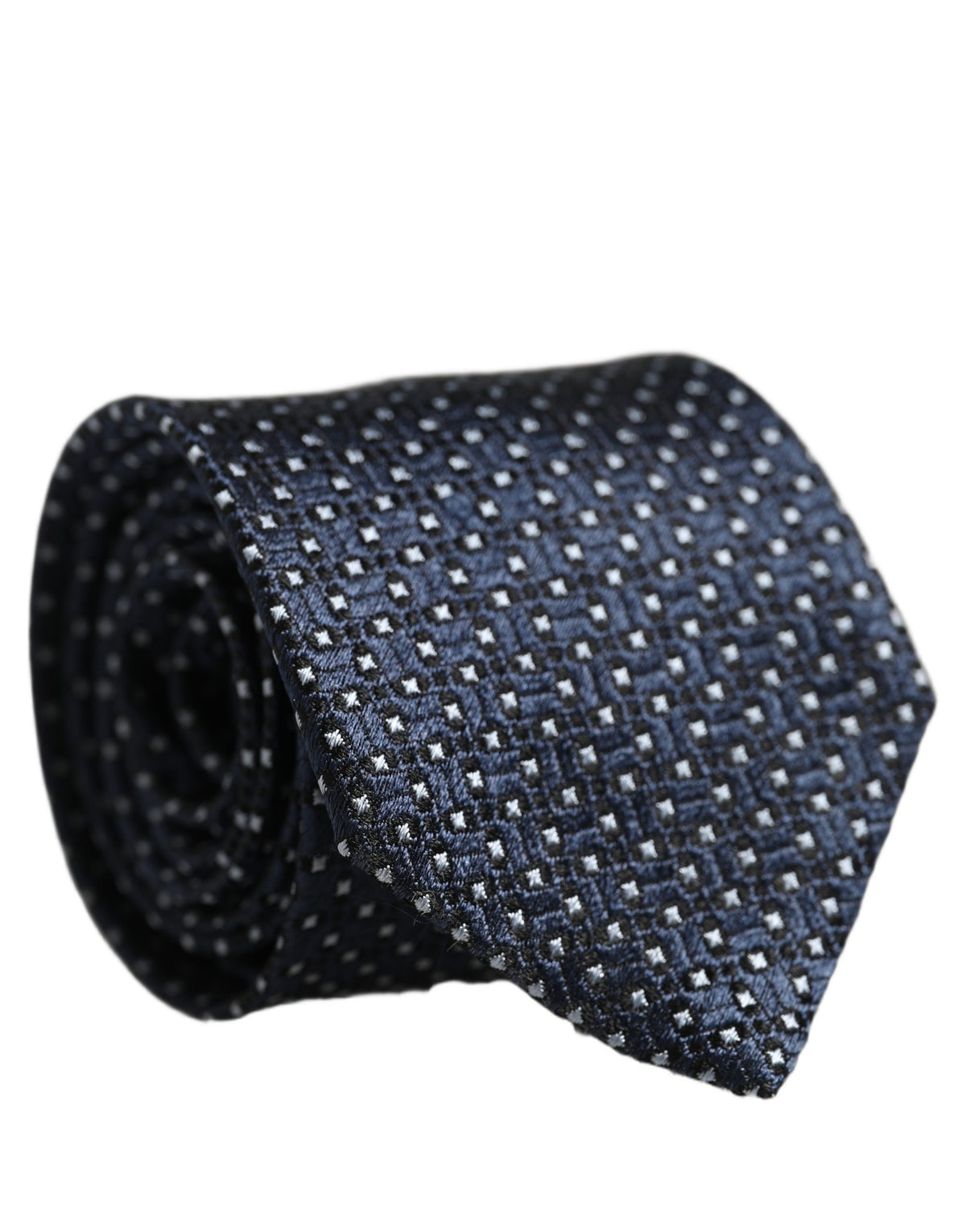 Dolce & Gabbana Herren Krawatte aus Seide in Blau mit geometrischem Muster, zum Binden