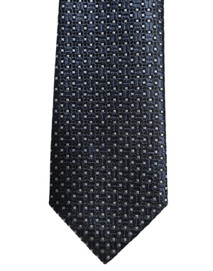 Dolce & Gabbana Herren Krawatte aus Seide in Blau mit geometrischem Muster, zum Binden