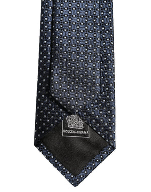 Dolce & Gabbana Herren Krawatte aus Seide in Blau mit geometrischem Muster, zum Binden