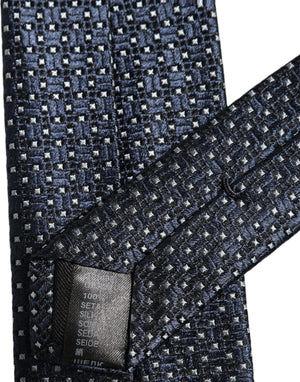 Dolce & Gabbana Herren Krawatte aus Seide in Blau mit geometrischem Muster, zum Binden