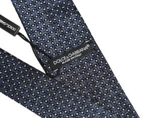 Dolce & Gabbana Herren Krawatte aus Seide in Blau mit geometrischem Muster, zum Binden