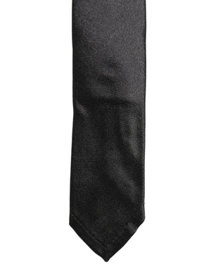 Dolce & Gabbana Herren Schwarze Satin-Seide Klassische Verstellbare Krawatte