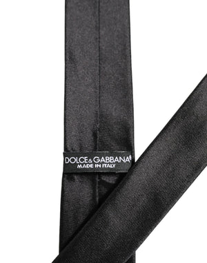 Dolce & Gabbana Herren Schwarze Satin-Seide Klassische Verstellbare Krawatte