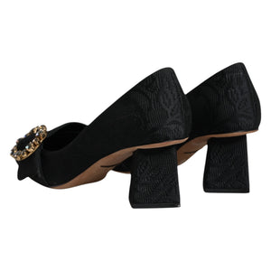 Dolce & Gabbana Schwarze Brokat-Pumps mit Kristallen