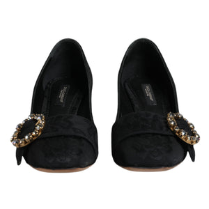 Dolce & Gabbana Schwarze Brokat-Pumps mit Kristallen