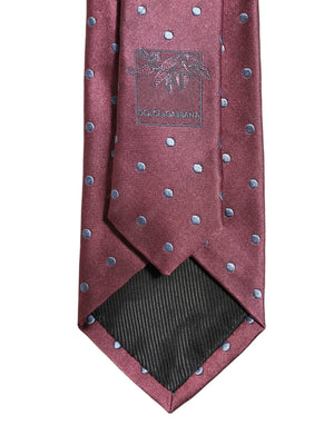 Dolce & Gabbana Herren Krawatte aus Seide in Bordeaux mit Polka Dots, zum Binden