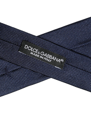 Dolce & Gabbana Herren Dunkelblau Strukturierte Seide Verstellbare Krawatte