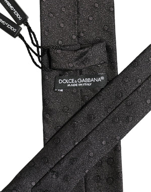 Dolce & Gabbana Herren Schwarze Pünktchen Seiden Krawatte zum Binden